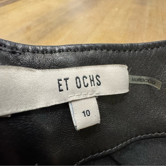 ET OCHS Black Calf Leather Strapless Mini Dress Size 10 $1695 retail - Picture 10 of 15